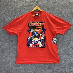 Osaka Japan Robot Shirt Mens 3XL Red Super Massive Anime Mecha 3D Graphic Tee